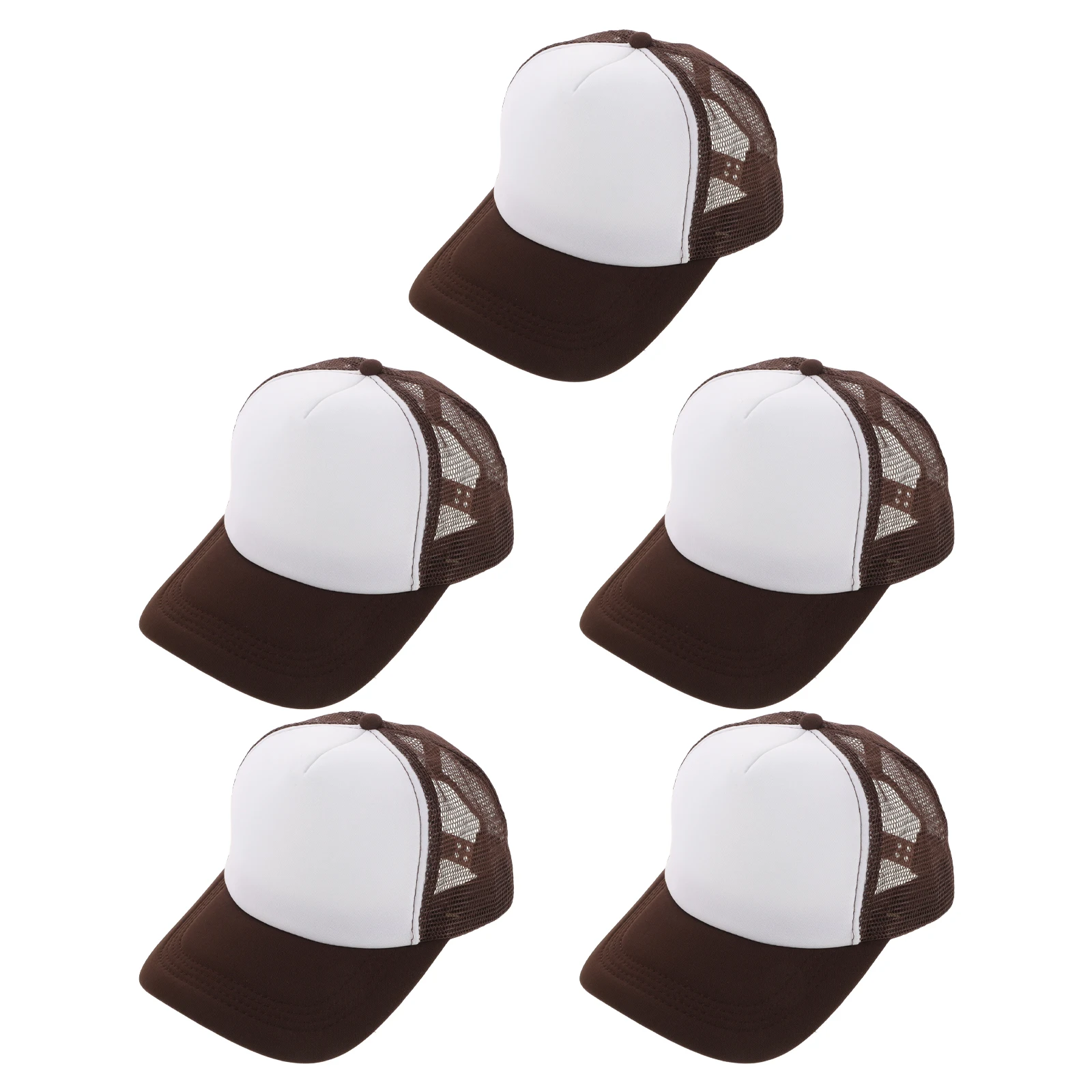 

5pcs Blank Hats DIY Sublimation Adjustable Trucker Caps Mesh Back Baseball Hat Plain Sun Visor Outdoor Bulk Unisex