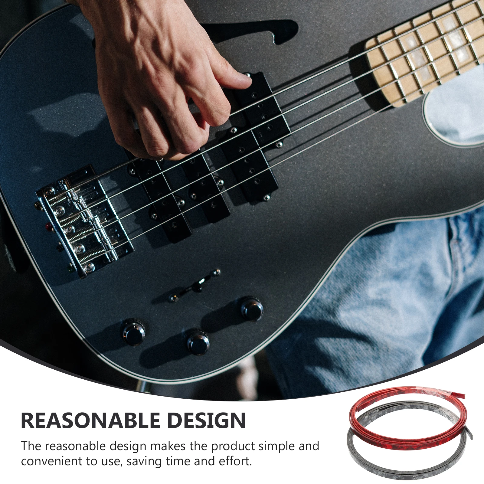 

2 Pcs Guitar Strips Black Acoustic Accessories Binding and Purfling Stylish Edging Repair for Decorate