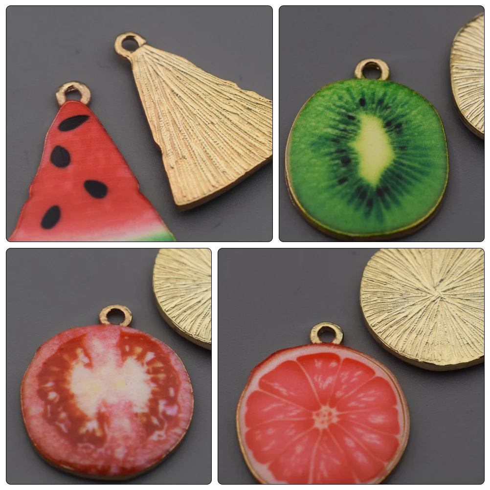 

12 Pcs Making Alloy Pendant Jewelry Charms for Aesthetic Necklace Fruit Beads Crafts
