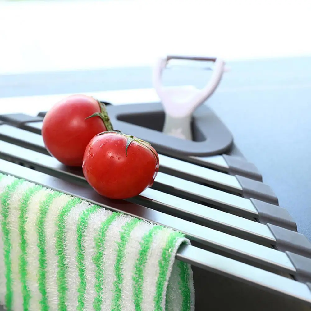 

Silicone Rubber Strip Shelf Foldable Storage Rack Sturdy Triangular Sink Storage Rack for Kitchen Sink Water Filter Foldable