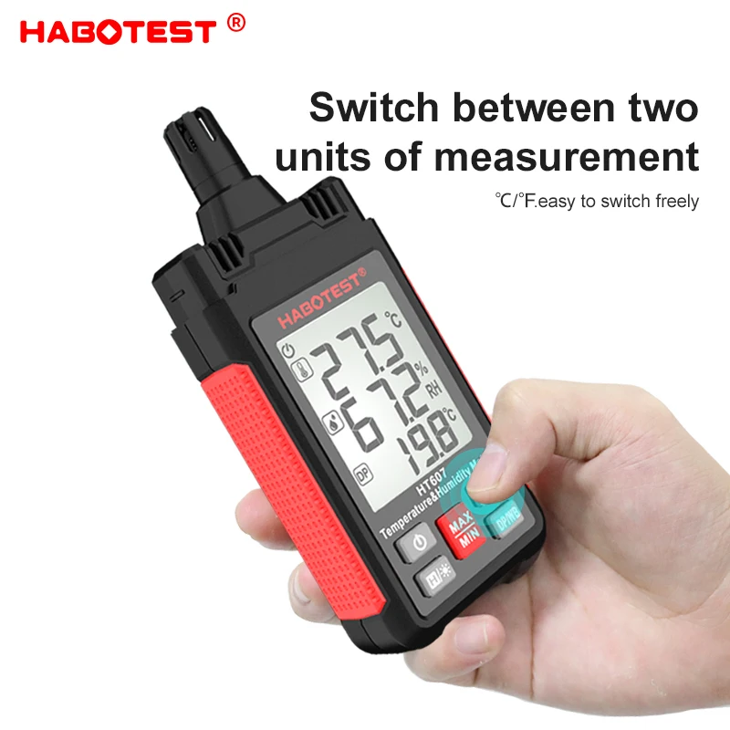 HABOTEST Digital Thermometer Hygrometer Temperature sensor High Precision Humidty Meter Thermo-hygrometer with Ambient Dew Point