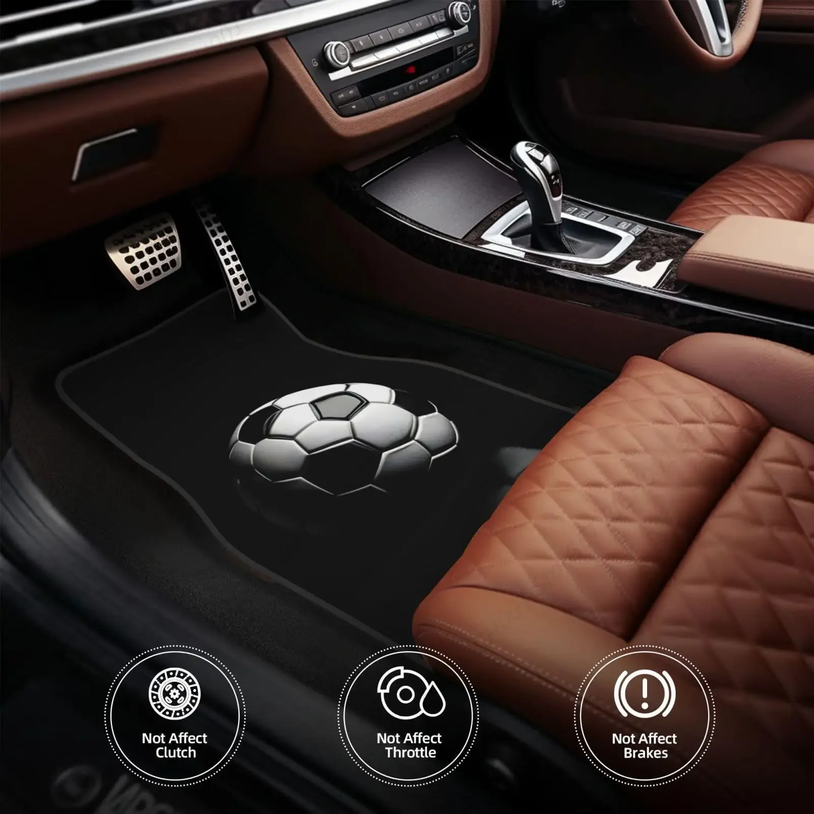 Me Gusta El Fútbol، Alfombrillas Impermeables Premium Para Coche، Juego Completo 4 Piezas، Accesorios Para Alfombras Coche، Aj