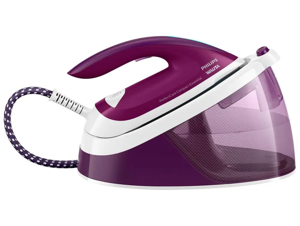 Ferro de Passar Roupa a Vapor e a Seco Philips Walita Compact Essential PerfectCare Branco e Roxo GC6842/32 - 110V