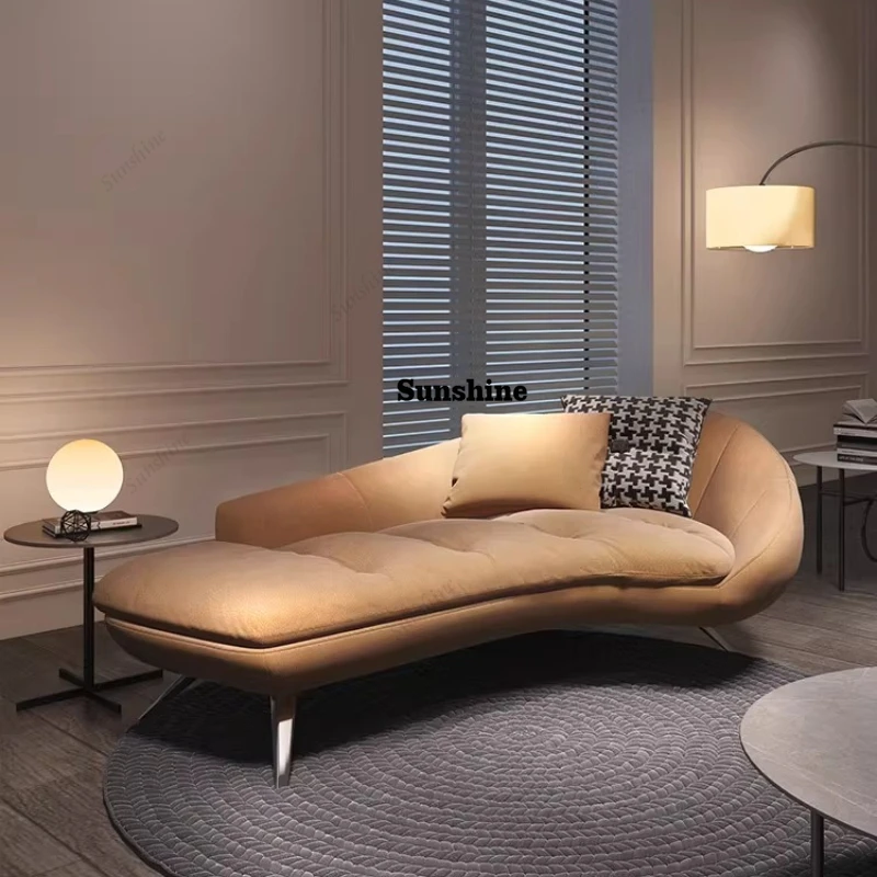 

Скандинавское кресло-софа в стиле лайт-люкс для спальни, одноместный диван-кровать, прикроватный пуф