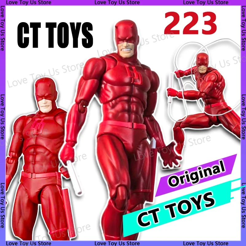 Original Ct Toys Daredevil Mafex 223 Comic Version Figure SHF Anime Action Figurine Statue Model Custom Gifts Kids Toys