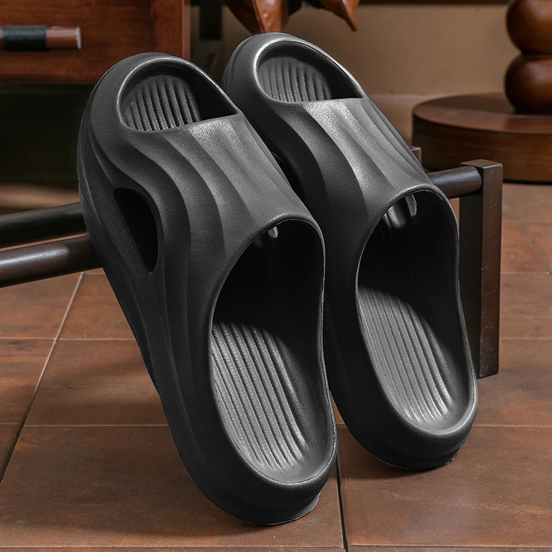 New Summer Concise Trend Solid Color Men Home Shoes For Couple Cosy Slides Lithe Soft Sandals Women Slippers Indoor Flip Flops