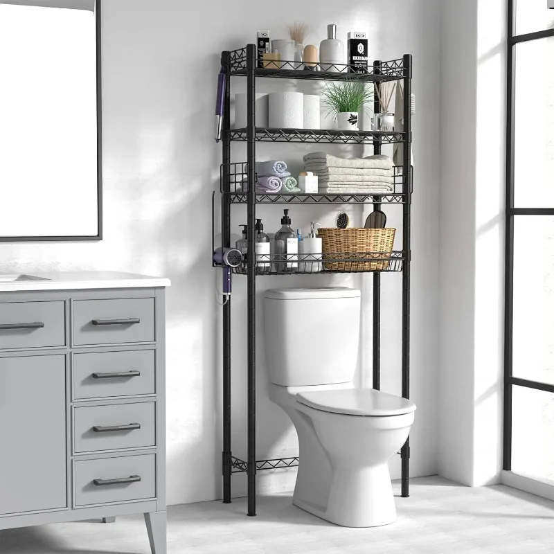 Over Toilet Bathroom Organizer, 4-Tier The Storage Shelf Shelves, Above Rack