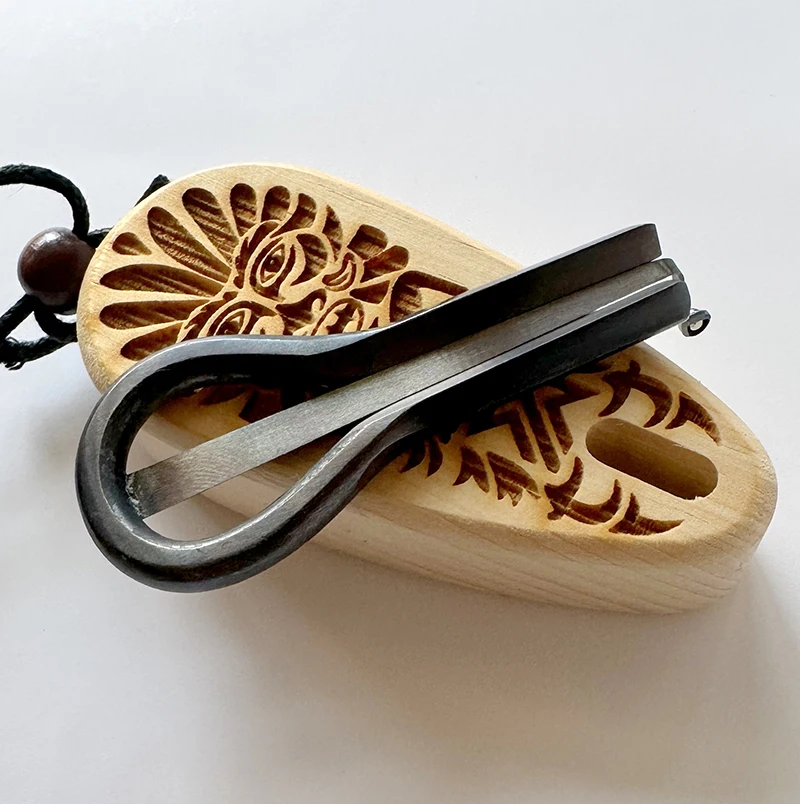 Russland Bukkalrohr Lila Stahl Mundschnur Tragbare professionelle Mundharmonika Traditionelle ethnische Holzblasinstrumente mit Box – Detail 18