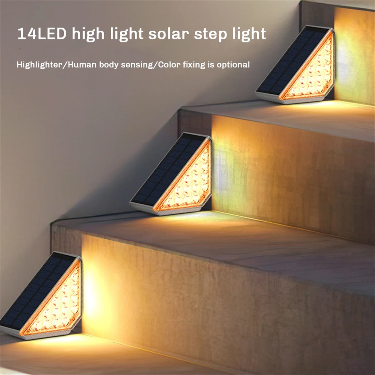 6Pack Solar Step Lights for Outside Waterproof, Outdoor Deck Steps Lights, Triangle Solar Stair Lights for Front