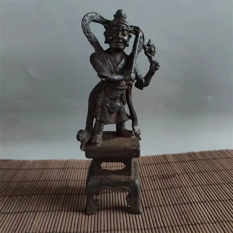 rare old iron statue---sword buddha statue