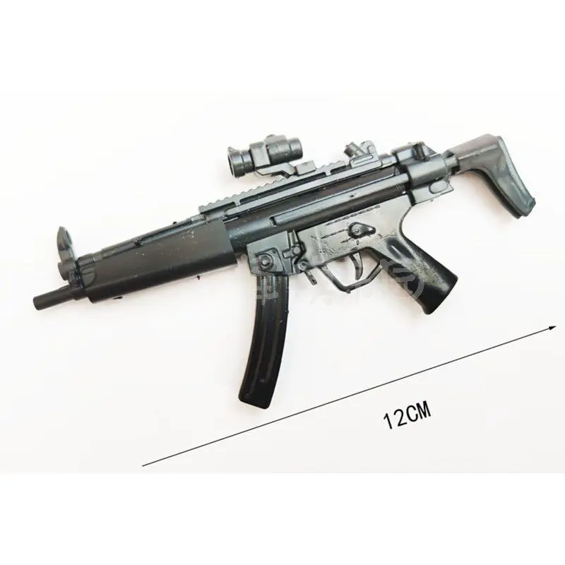 8pcs/set 4D 1/6 Gun MP7 UZI MP5 MP40 Submachine Gun Carbine Assault Rifle Assembly Model Toy For Action Figure