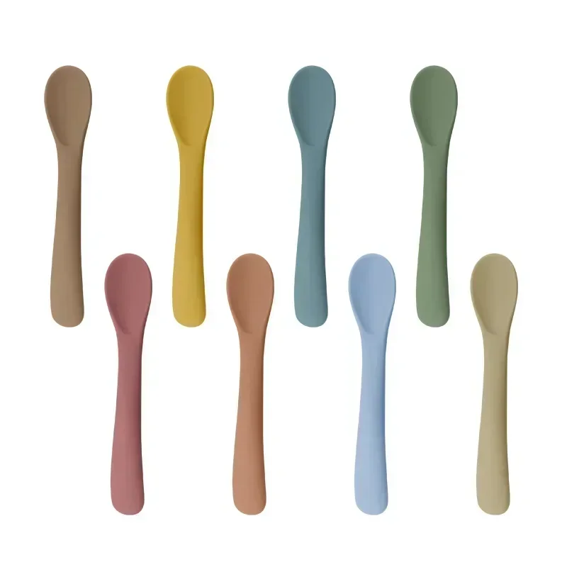 

1pc Silicone Food Grade Baby Soft Headed Spoon Feeding Training Infant Children Safe Complementary Food Tableware Utensils