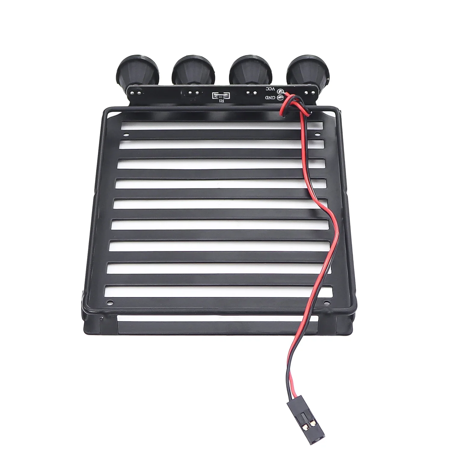 Metal Roof Spotlight Rack Luggage Rack With 4 Led For 1/18 RC Crawler Car Traxxas Trx4m Bronco Defender AX-8560 Simulation Parts