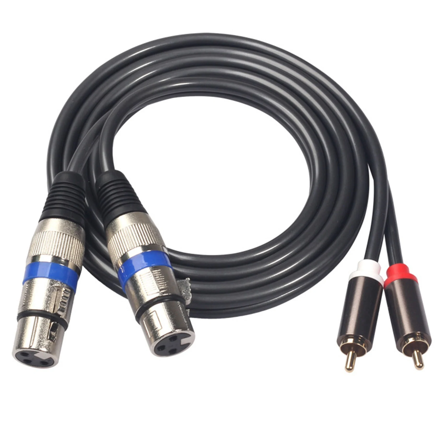 HiFi Audio Cable, 2 Rca Masculino para Xlr, 3 Pin Feminino, Mixing Console, Amplificador, Dual Rca para Dual Xlr Shileded Cable