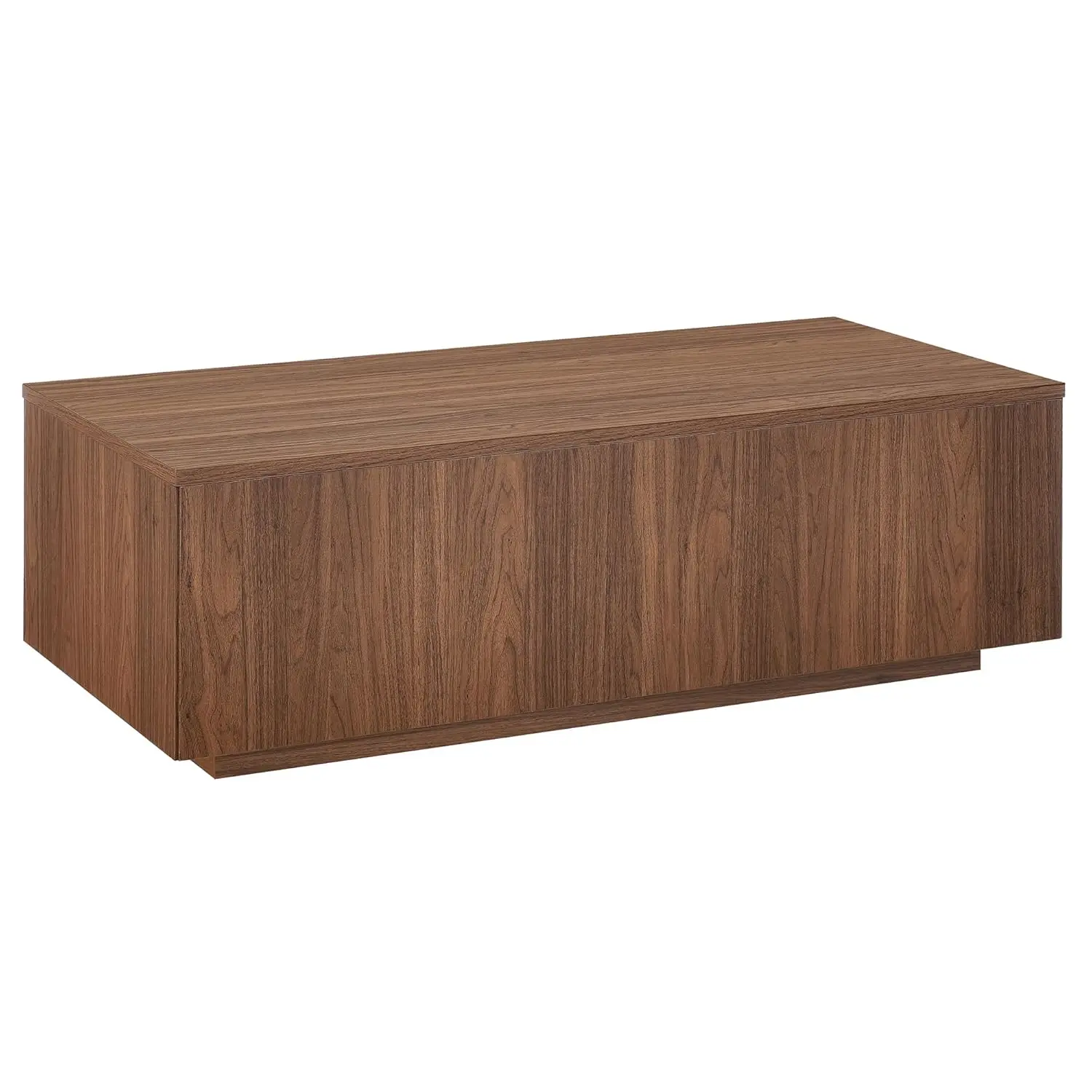 

48" Rectangular Low-Profile Wood Coffee Table For Living Room, Family Room, Or Office, Medium Walnut, Customized
