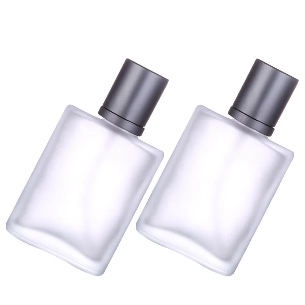 2Pcs Frosted Glass Bottles Leakproof Screw Cap Travel Sub Bottles Perfume Spray Container Refillable Cosmetics Bottle