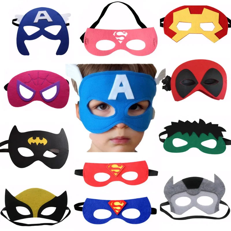 1/20 قطعة زي طفل سبايدرمان زي خارقة تأثيري كابتن أمريكا الرجل الحديدي باتمان سوبرمان قناع عين هالوين الدعائم الطرف