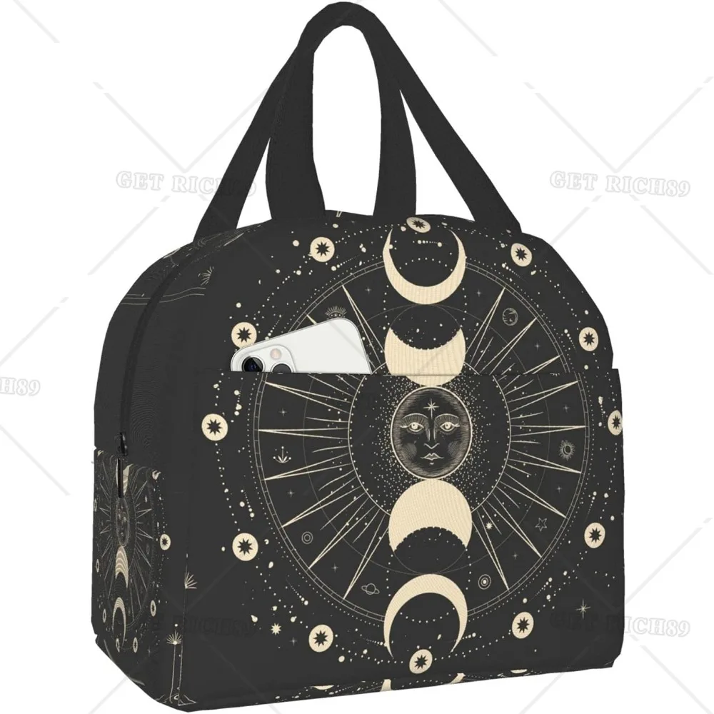 

Lunch Bag for Women Moon Star Mystic Sun Astrology Tarot Goth Insulated Lunch Box Cooler Tote for Adults Men Work Office School