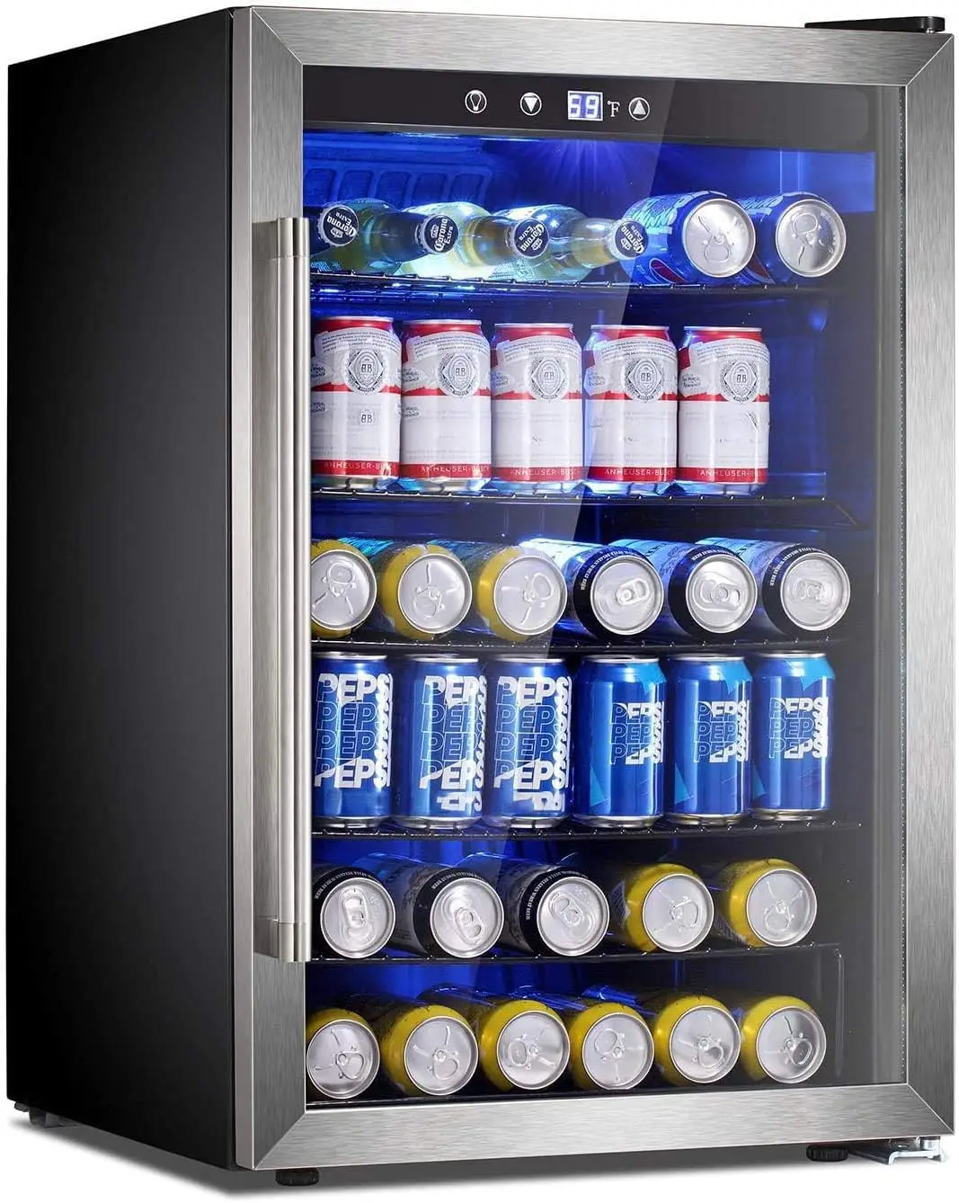 Star Beverage Refrigerator Cooler - 145 Can Mini Fridge Glass Door for Soda Beer or Wine Small Drink Dispenser Clear F