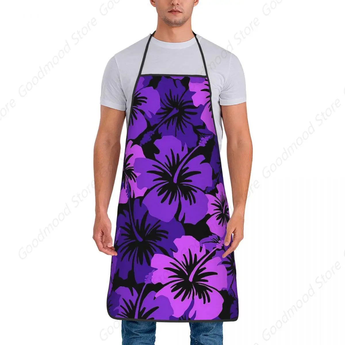 Epic Hibiscus Hawaiian Floral Aloha- Purple Aprons Chef Cooking Baking Tablier Bib Kitchen Cleaning Pinafore for Women Men