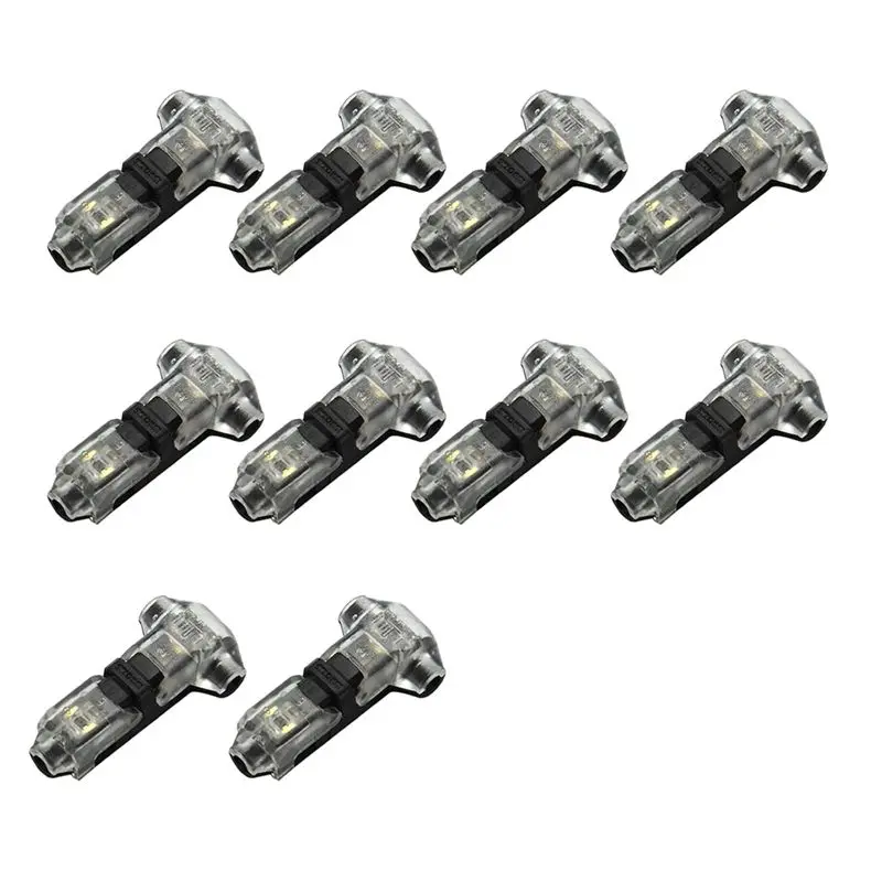 A64Z Automotive For Wires T Tap Wire Connectors 10Packs Mini Splice For 24-20 AWG Cables Quick Auto For Wiring Splitter