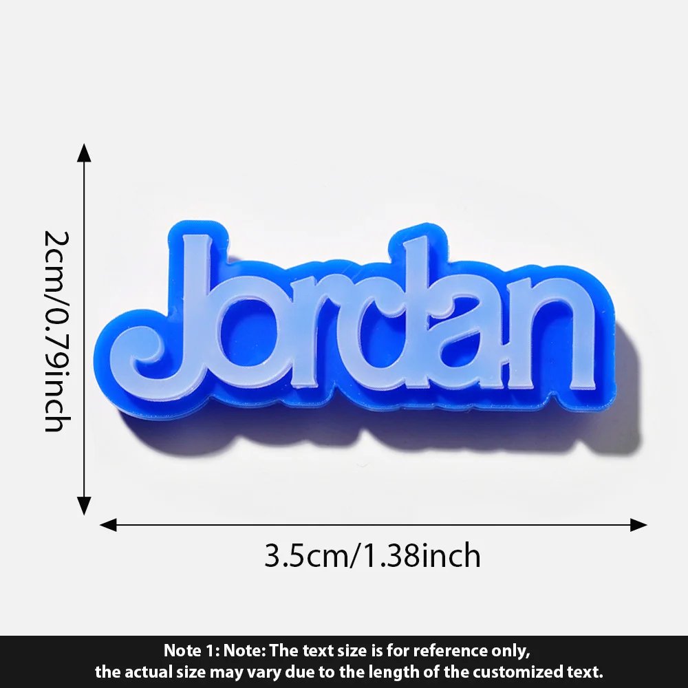 1 pieza de dijes de zapatos con nombre personalizado |   Dijes recortados con texto personalizado |   Accesorios para zuecos acrílicos multicolores