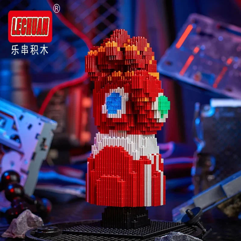 Linkgo Infinity Gauntlet Micro Building Blocks Super Heroes DIY Assembled Connection Mini Brick Figures Toy For Home Decor