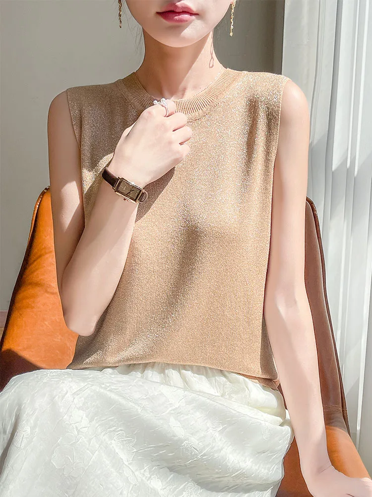 Haut tubulaire tricoté pour femmes, tenue d'été, petit col, Base Svel, gilet, costume, vêtements intérieurs, couleur Simple, nouvelle collection 2025