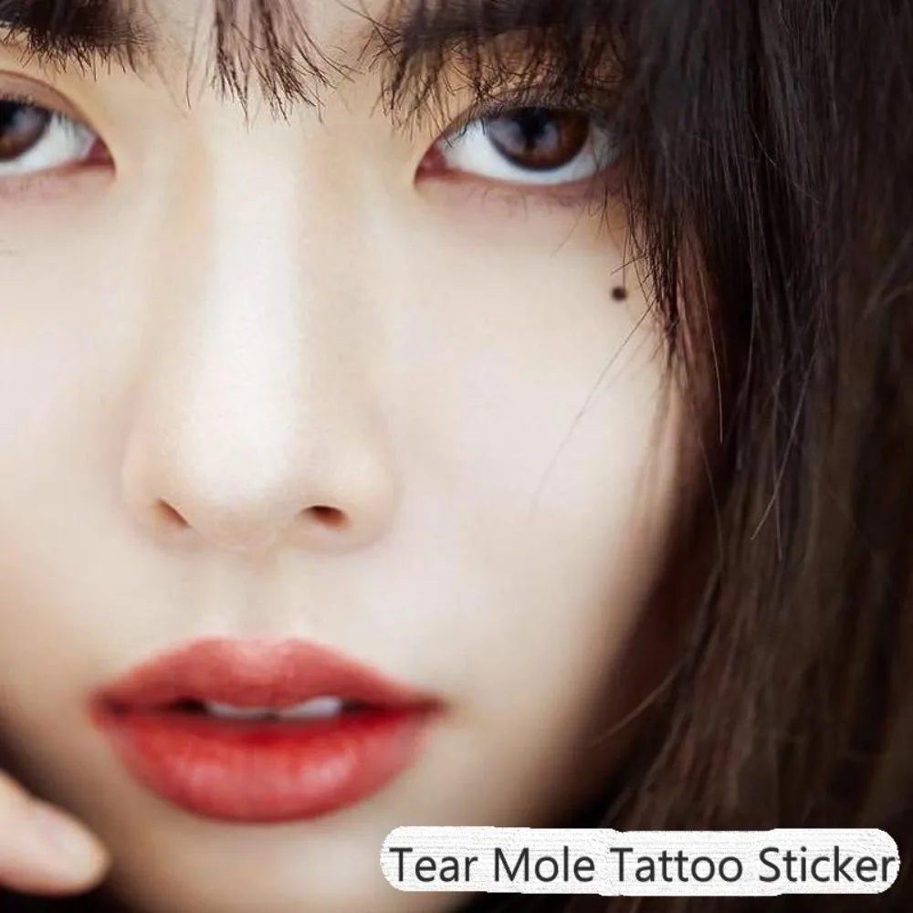 10 Sheets Water Transfer Tear Mole Fake Tattoo Stickers Temporary Tattoo Art DIY Tear Mole Stickers Round Waterproof