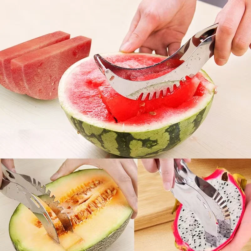 Watermelon Slicing Cutter Clip Multifunctional Fruit Corer Slicer High Quality Kitchen Gadget for Fruit Vegetable Cutting Tool