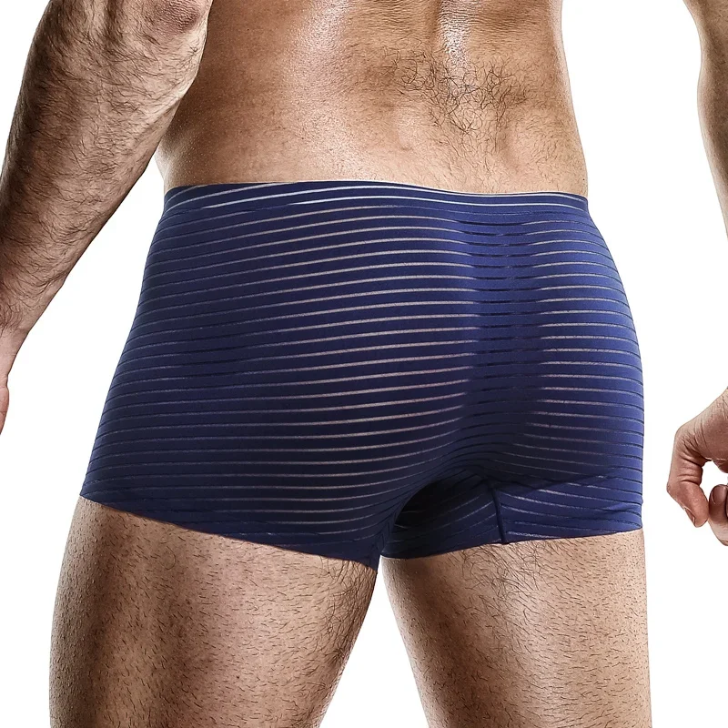 

5 шт. сетчатое антибактериальное модальное мужское нижнее белье, мужские бесшовные четырехугольные брюки из ледяного шелка, тонкие бесшовные летние дышащие брюки