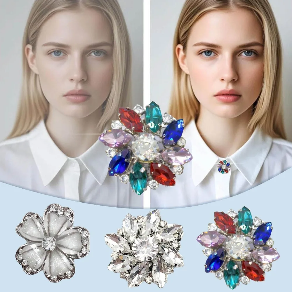 

Creative Rhinestone Rhinestone Button Cover DIY Accessories Alloy Flower Cufflinksble Flower Cufflinks Decor for Men Women