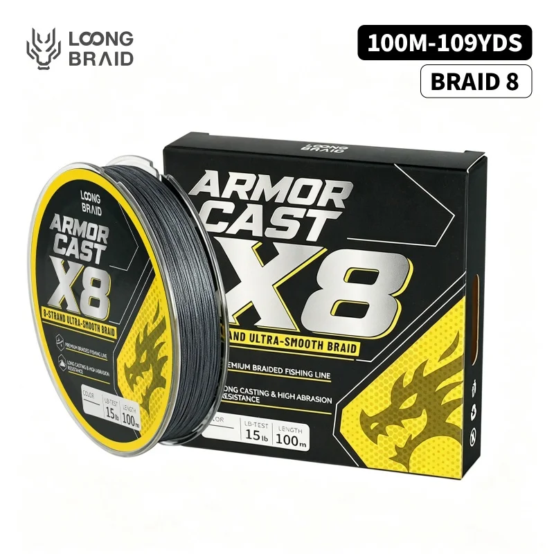 LOONG BRAID X8 PE Geflochtene Angelschnur 100M Verblassungsresistent Ultra-Dünn Extrem Stark Abriebfest Multifilament-Schnur – Detail 4