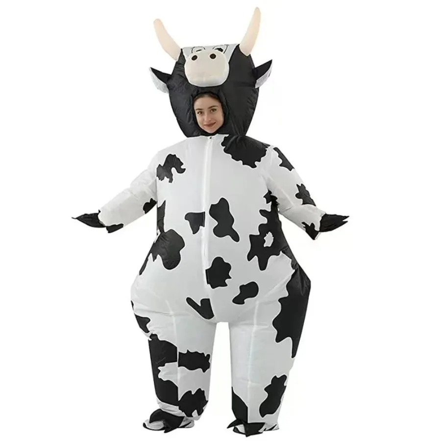 

Funny Inflatable Cow Costume – Halloween Party,Cosplay,Comedy Performances Christmas Bulls Inflatable Suit for Men Women