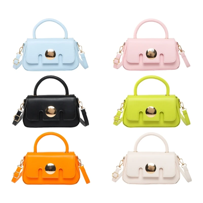 

E8FB Women Bag Korean Styles Shoulder Bag PU Leather Handbag All-Matching Crossbody Bag Commuting Bag Fashion Top Handle Bag