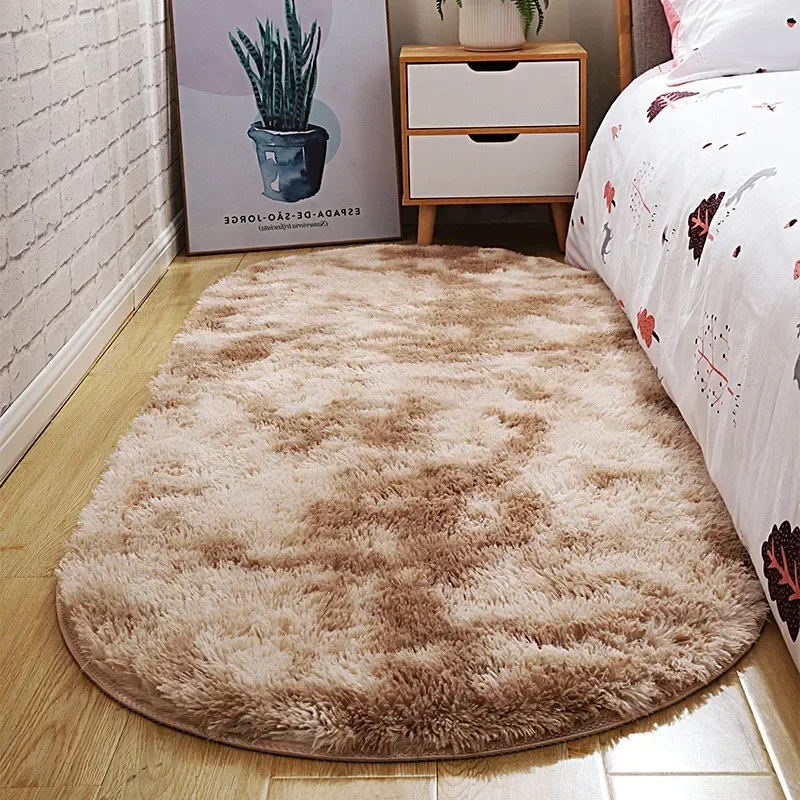 1pc Soft Area Rugs For Bedroom Fluffy, Non-slip Tie-Dyed Fuzzy Shag Plush Soft Shaggy Bedside Rug, Tie-Dyed Living Room Carpet