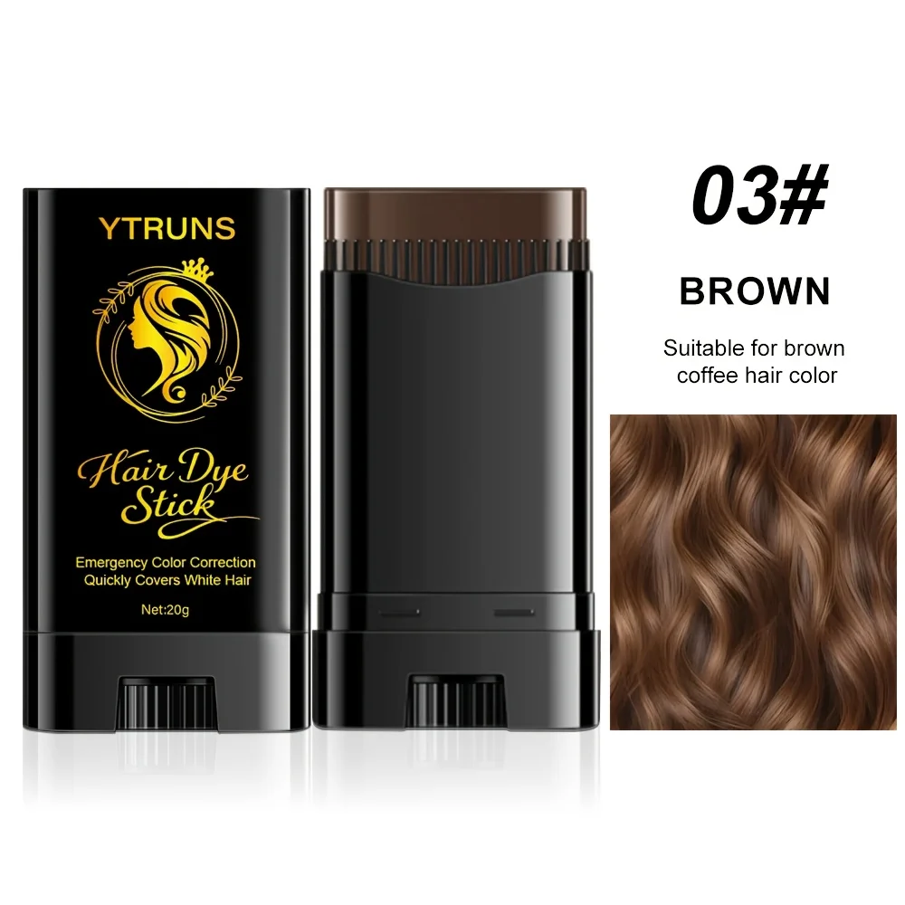 YTRUNS Haarverf Stick voor grijs haar, directe aanslagverf voor de haarwortels, tijdelijke kleuring, draagbare haarlijn- & scheidingverf, natuurlijke finish