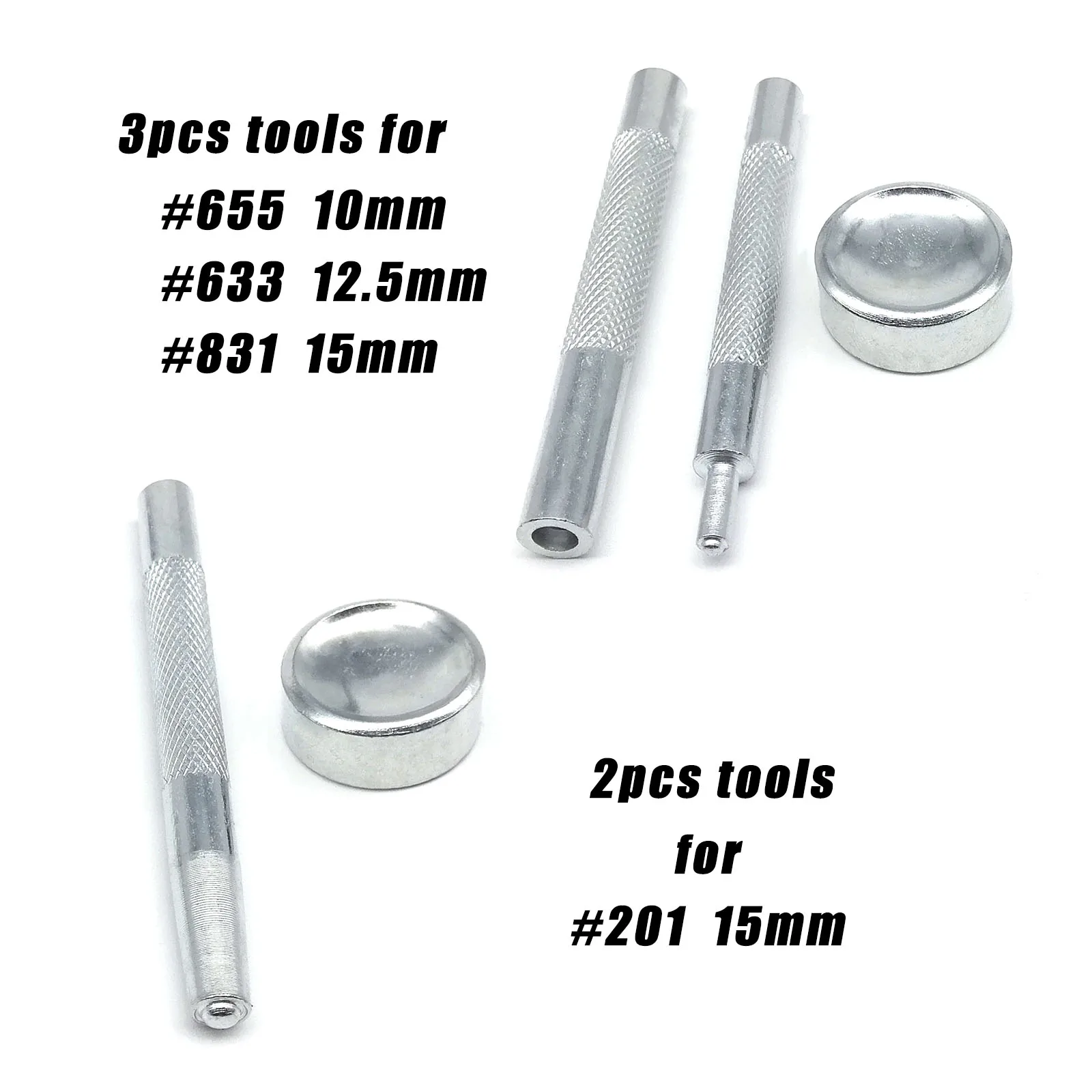 50er Set # 633 655 831 201 10/12/15 mm Metall ohne Nähen Druckverschluss Popper Druckknopf für Ledertasche Kleidung Jacke Mantel Reparaturwerkzeug – Detail 18