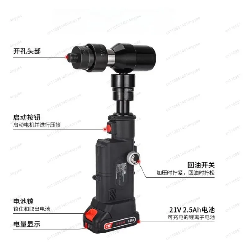 Hydraulic Hole Punch Kit for Metal Cabinet, Square/Round Cutter with Manual Pump, for Electrical Box & Charger