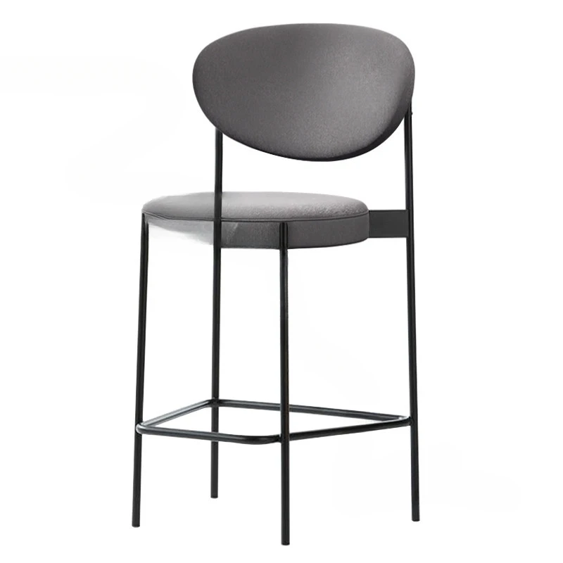 Barkrukken Scandinavische minimalistische hoge kruk Huishoudelijke rugleuning Barstoelen Luxe stoffen keukenmeubilair Hotel