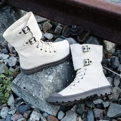 Classical Men Desert Boots Canvas Mens Working Safty Shoes High Top Tooling Boots Men's Ankle Boots Fashion botas masculino