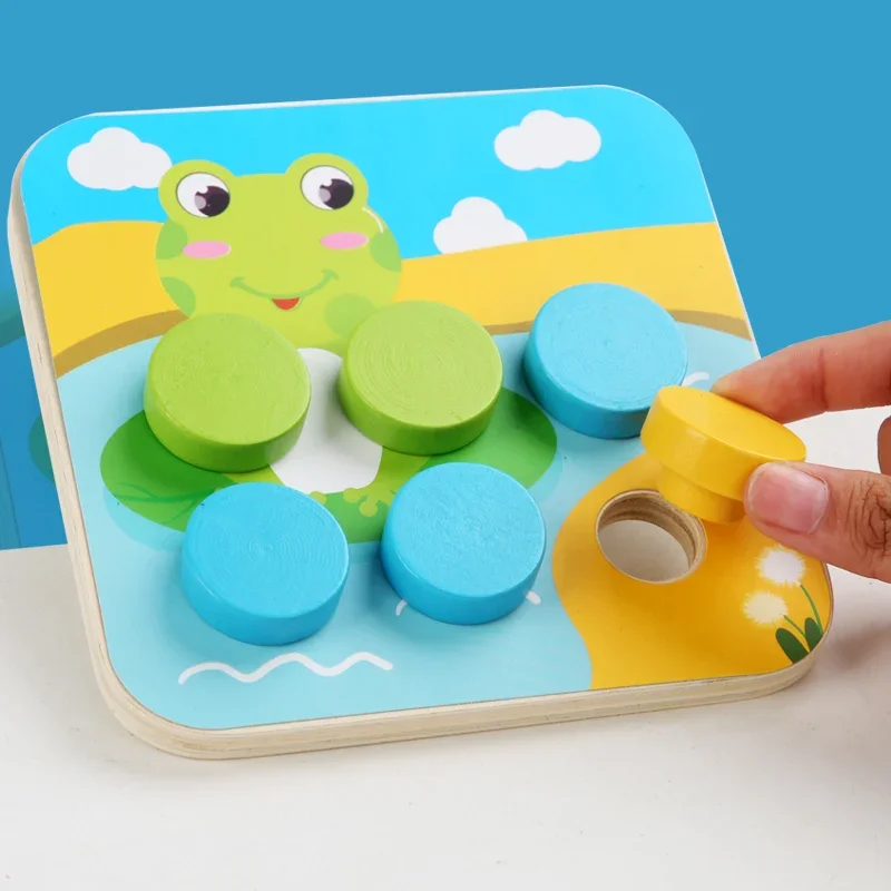 Jeu d'ongles en forme de champignon, Puzzle d'apprentissage précoce pour enfants, jouets interactifs, reconnaissance des couleurs d'intelligence