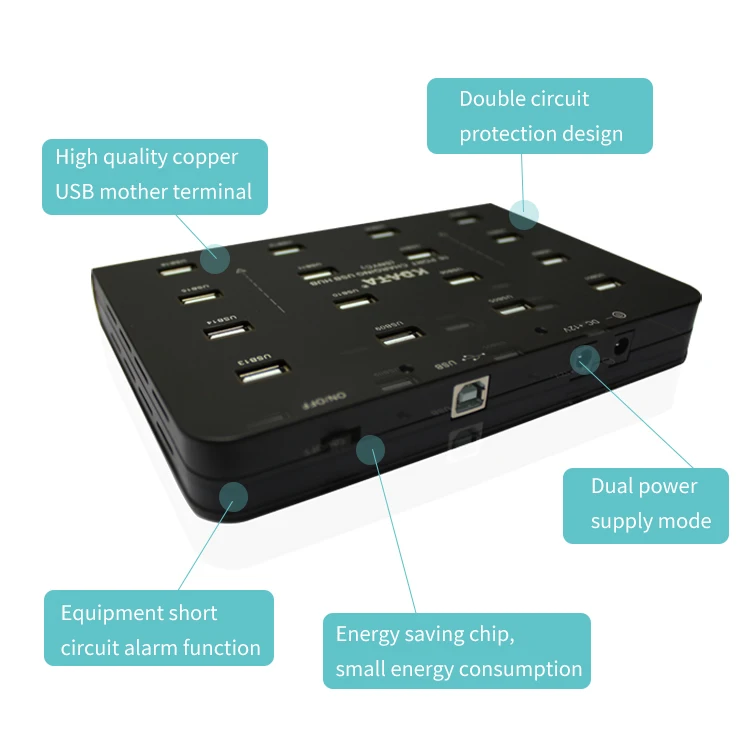 Custom OEM Docking Station Power Delivery Charger Usb-c Adapter 16 Port Industrial Usb Hubs