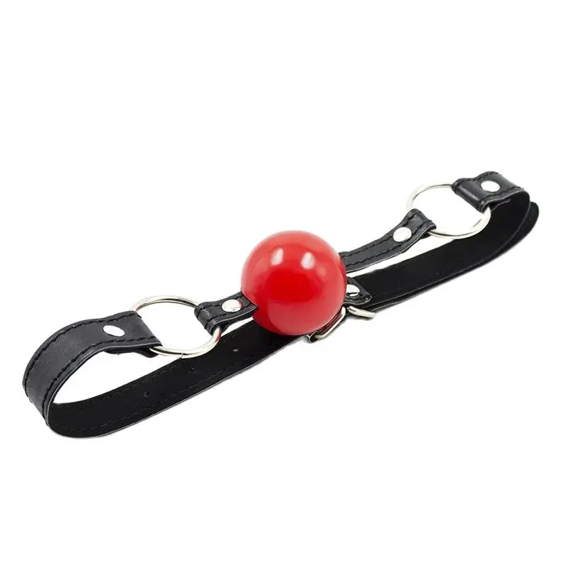 Adult Games 4cm Erotic Toys Silicone Ball Gag Oral Fixation Bondage Mouth Gag Mouth Stuffed PU Leather Tape Sex Toys for Couples