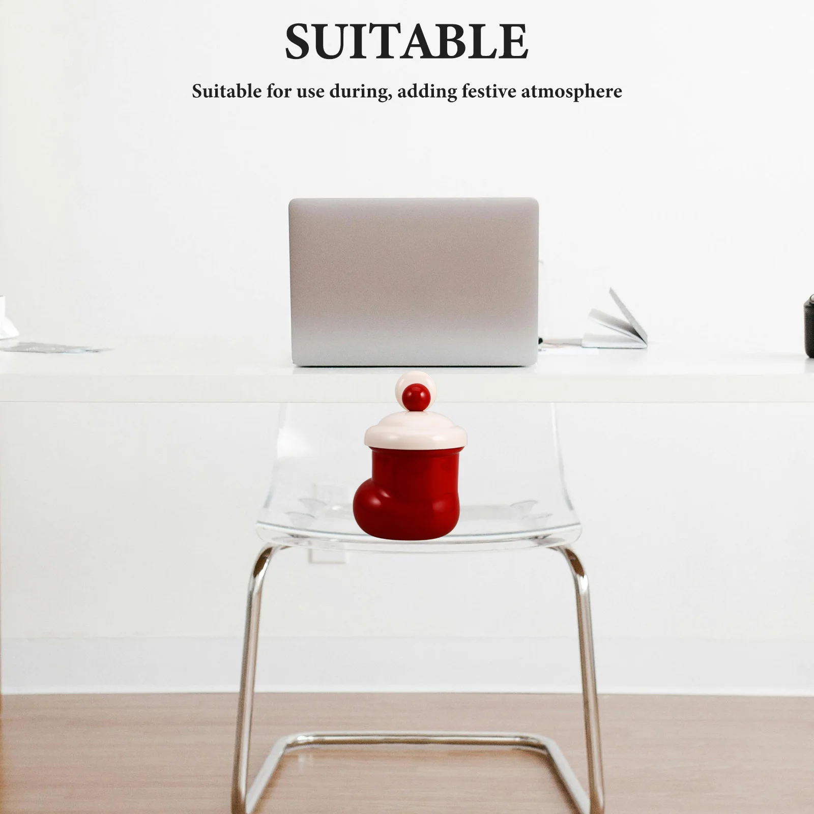 

Adorable Boot Shape Cup Trash Can Christmas Mini Waste Basket Lid Wall Mounted Small Kitchen Bathroom Garbage Bin Santa