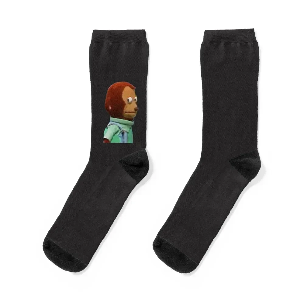 Monkey Stare Meme Sticker Socks basketball cotton Designer Man Socks Women's