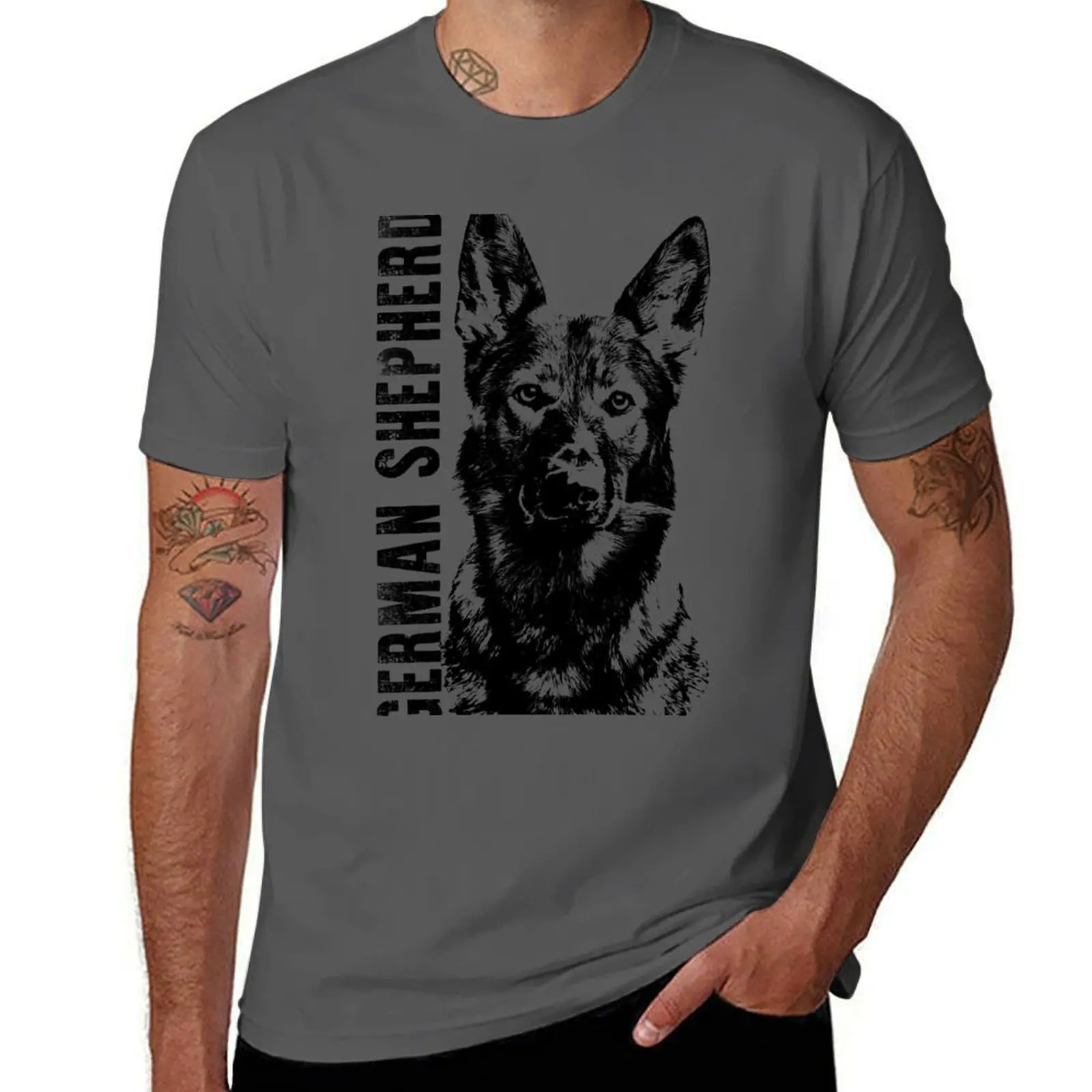 German Shepherd Dog - GSD T-Shirt Minimalist Casual Short Sleeve Top