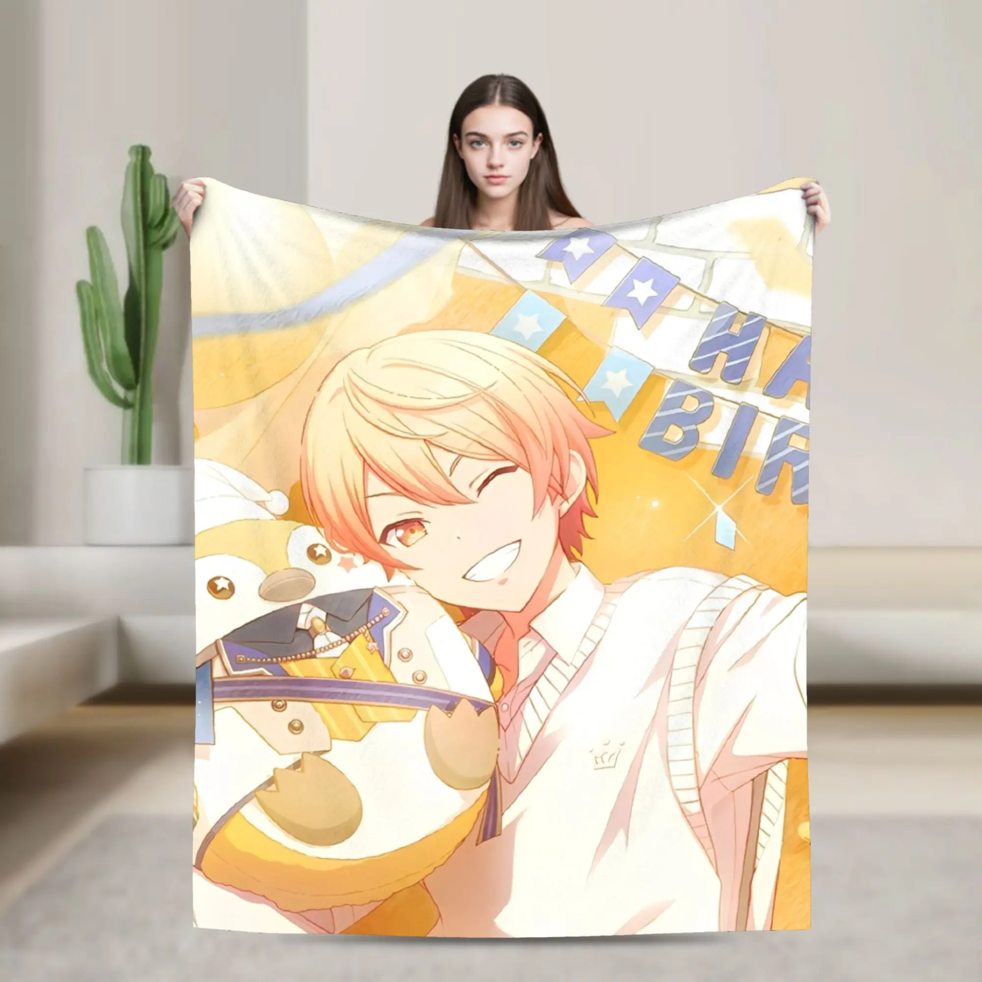 sekai tsukasa tenma Blanket Multi-size Soft Fuzzy Plush  Throw Blankets for Couch Sofa and Bed
