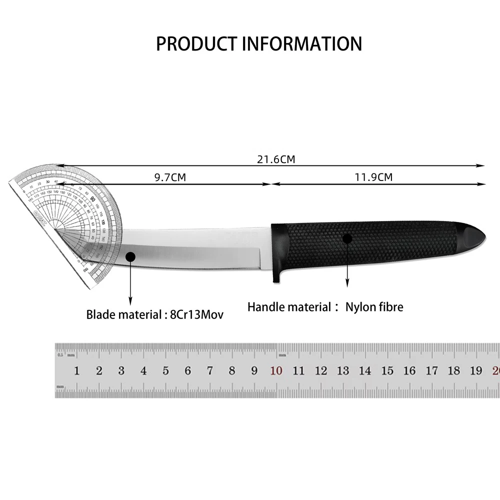 Cold 20TL Portable Fixed Tanto Knife 8Cr13Mov Blade Nylon Fiber Handles Military Tactical Knife Self-defense EDC Multitool