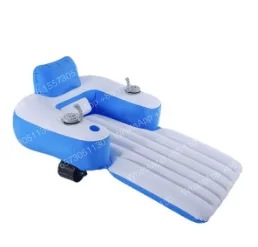 Inflatable Electric Floating Row with Built-in Electric Propulsion Outdoor Swimming Pool Water Back Lounge Chair Adult